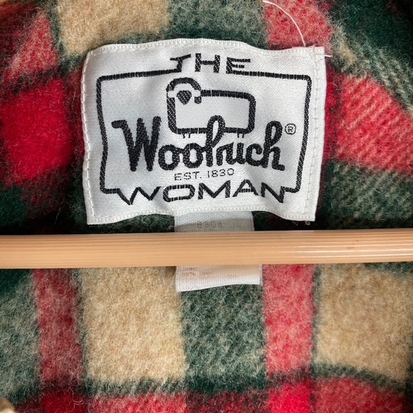 Vintage Woolrich Woman Chore Coat S Wool Lined Plaid Barn Utility Fisherman - Picture 12 of 16